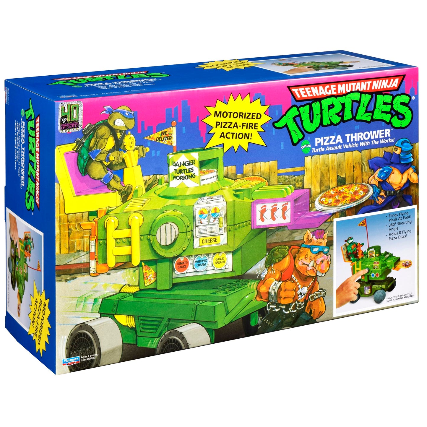 PlayMates TMNT Classic Pizza Thrower Vehicle – Battery-Operated Action Toy