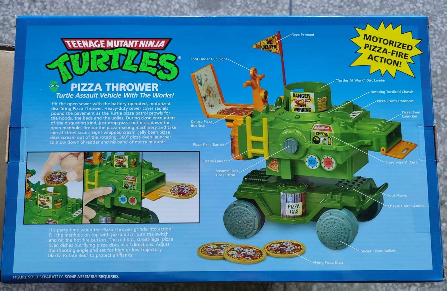 PlayMates TMNT Classic Pizza Thrower Vehicle – Battery-Operated Action Toy
