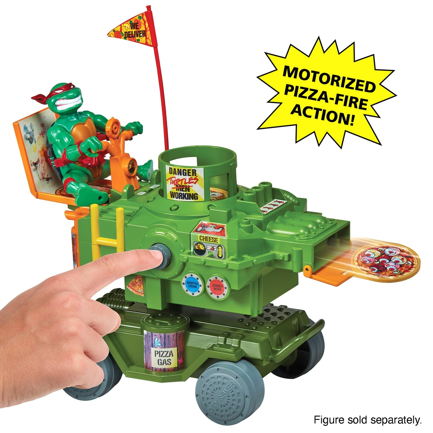 PlayMates TMNT Classic Pizza Thrower Vehicle – Battery-Operated Action Toy