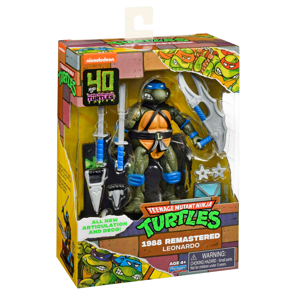 Teenage Mutant Ninja Turtles: 4” Remastered Leonardo Action Figure by Playmates Toys