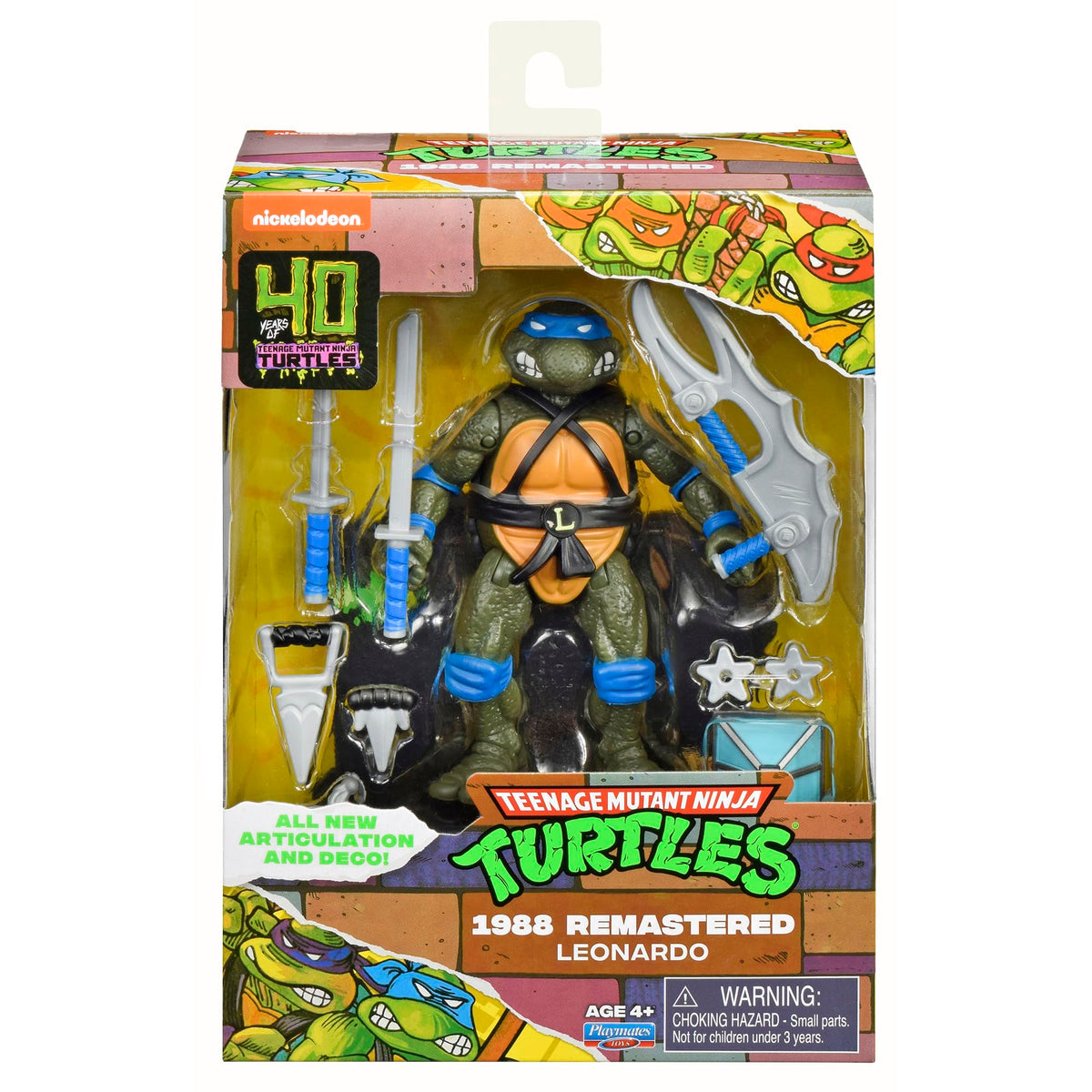 Teenage Mutant Ninja Turtles: 4” Remastered Leonardo Action Figure by Playmates Toys