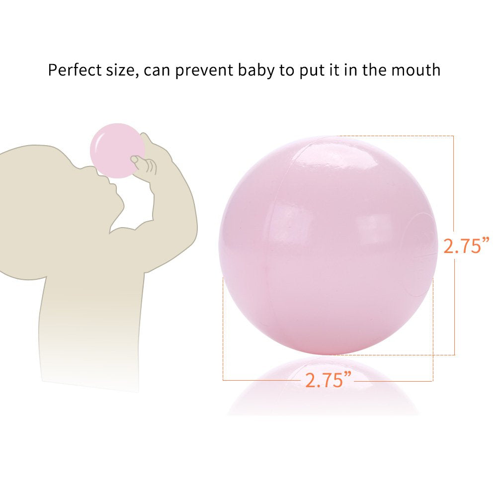 PlayMaty Ball Pit Balls - 2.75in Plastic, Phthalate & BPA Free, 50 Pack (Light Pink)