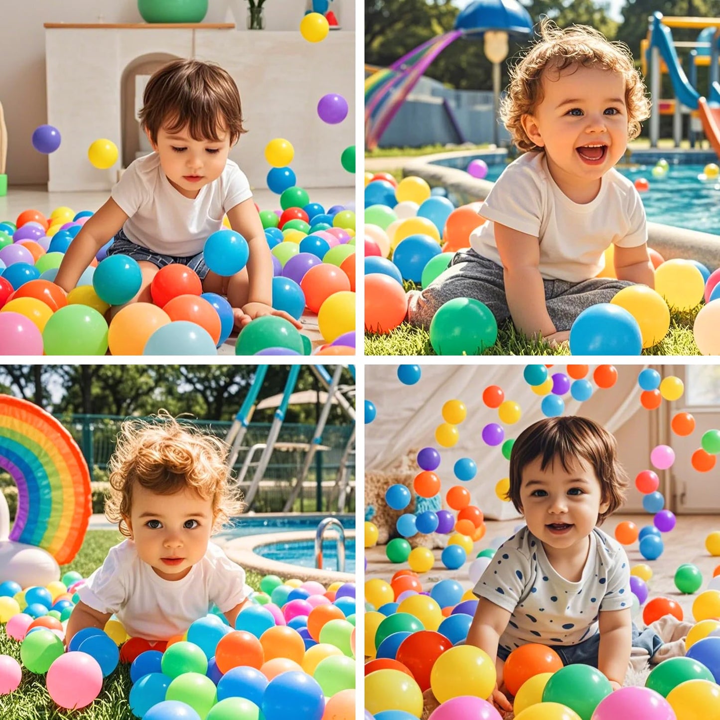 PlayMaty Ball Pit Balls – Colorful Ocean Set (7 Colors, 700 pcs) Phthalate & BPA Free