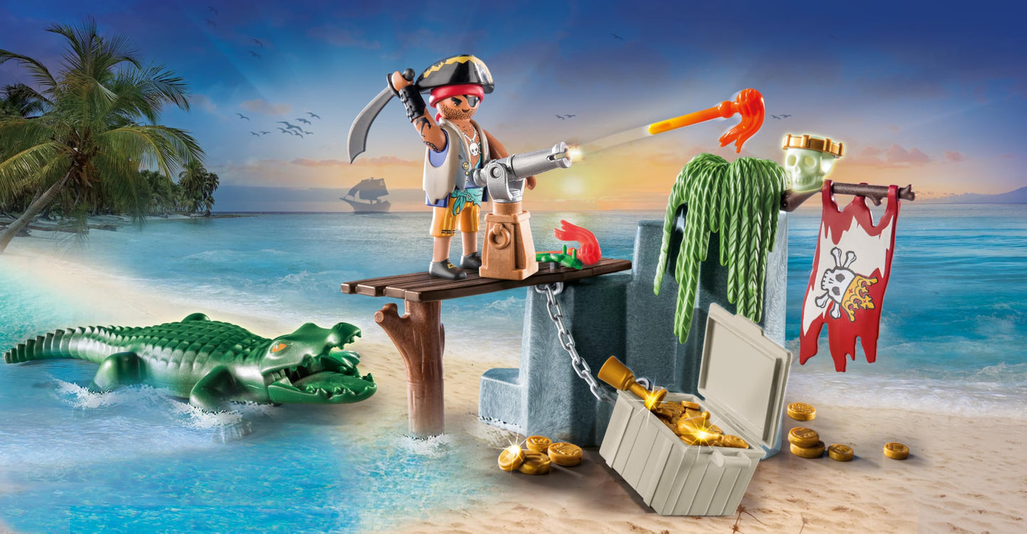 PLAYMOBIL Starter Pack 71473: Pirate with Alligator – 4+ Years | Premium European Quality