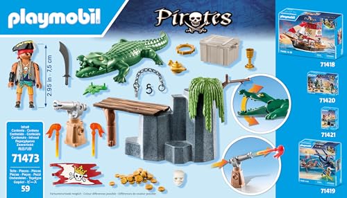 PLAYMOBIL Starter Pack 71473: Pirate with Alligator – 4+ Years | Premium European Quality