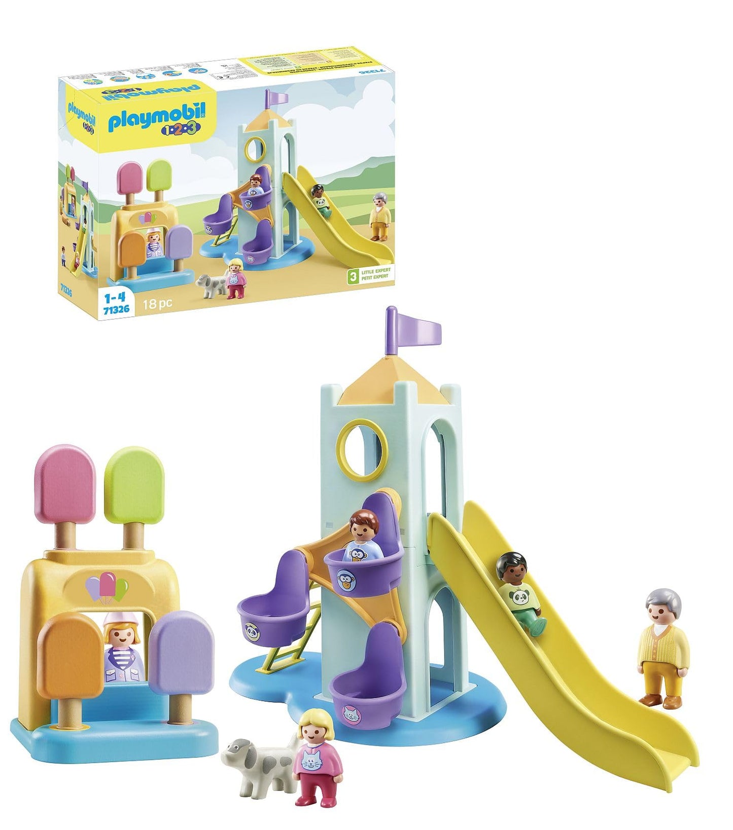 Playmobil 1.2.3 Adventure Tower with Ice Cream Booth | Toddler-Friendly Playset