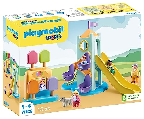 Playmobil 1.2.3 Adventure Tower with Ice Cream Booth | Toddler-Friendly Playset