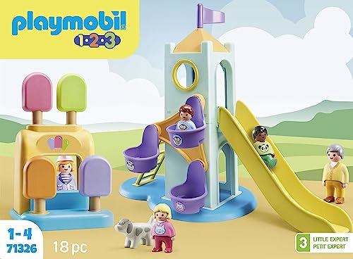 Playmobil 1.2.3 Adventure Tower with Ice Cream Booth | Toddler-Friendly Playset