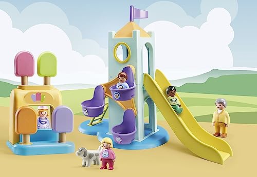 Playmobil 1.2.3 Adventure Tower with Ice Cream Booth | Toddler-Friendly Playset