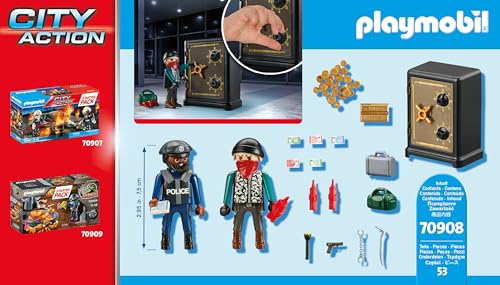 Playmobil Bank Robbery Starter Pack – City Action Playset with Safe, Police & Accessories