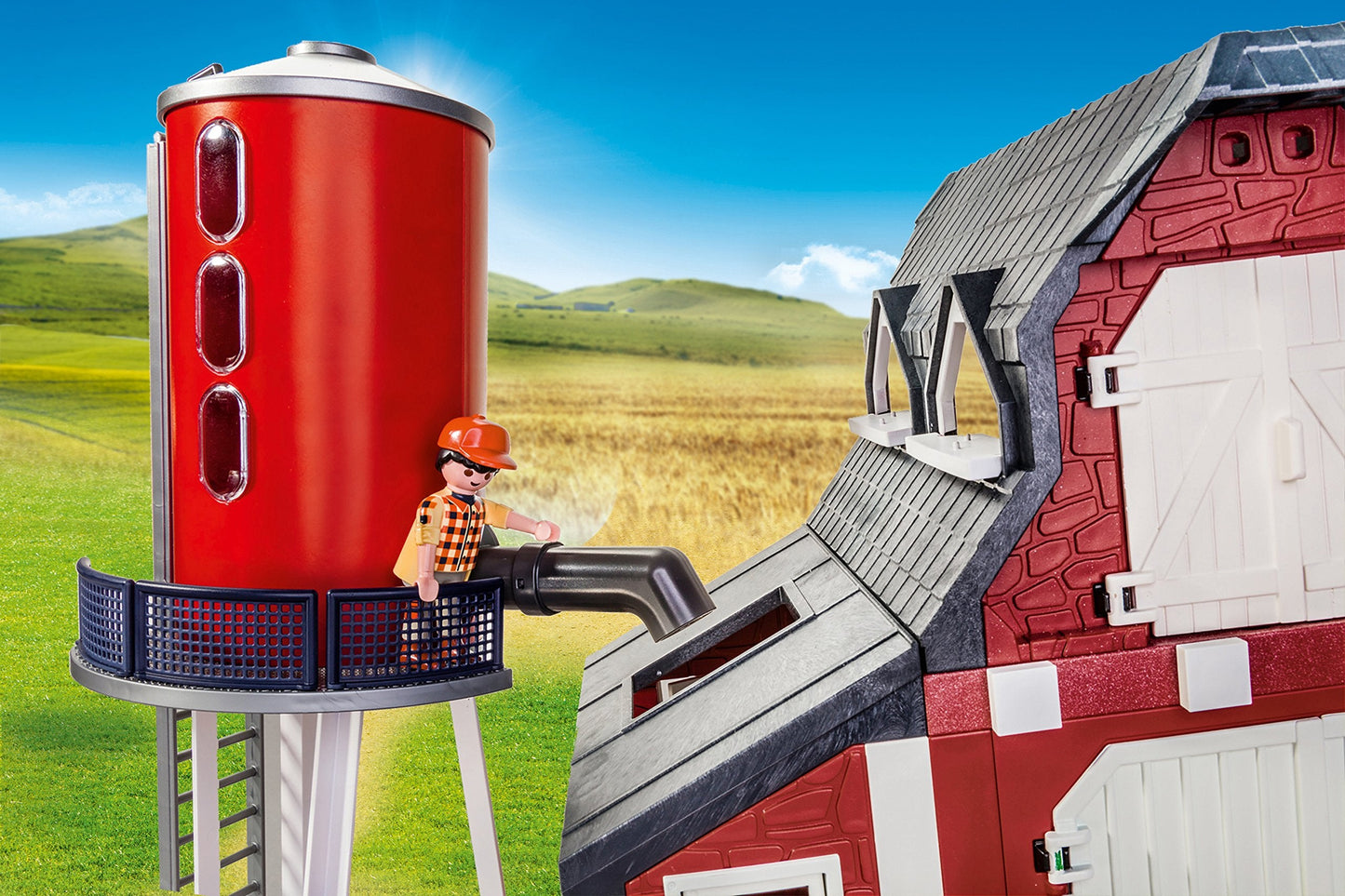 Playmobil Barn with Silo – Farm Playset with Animals