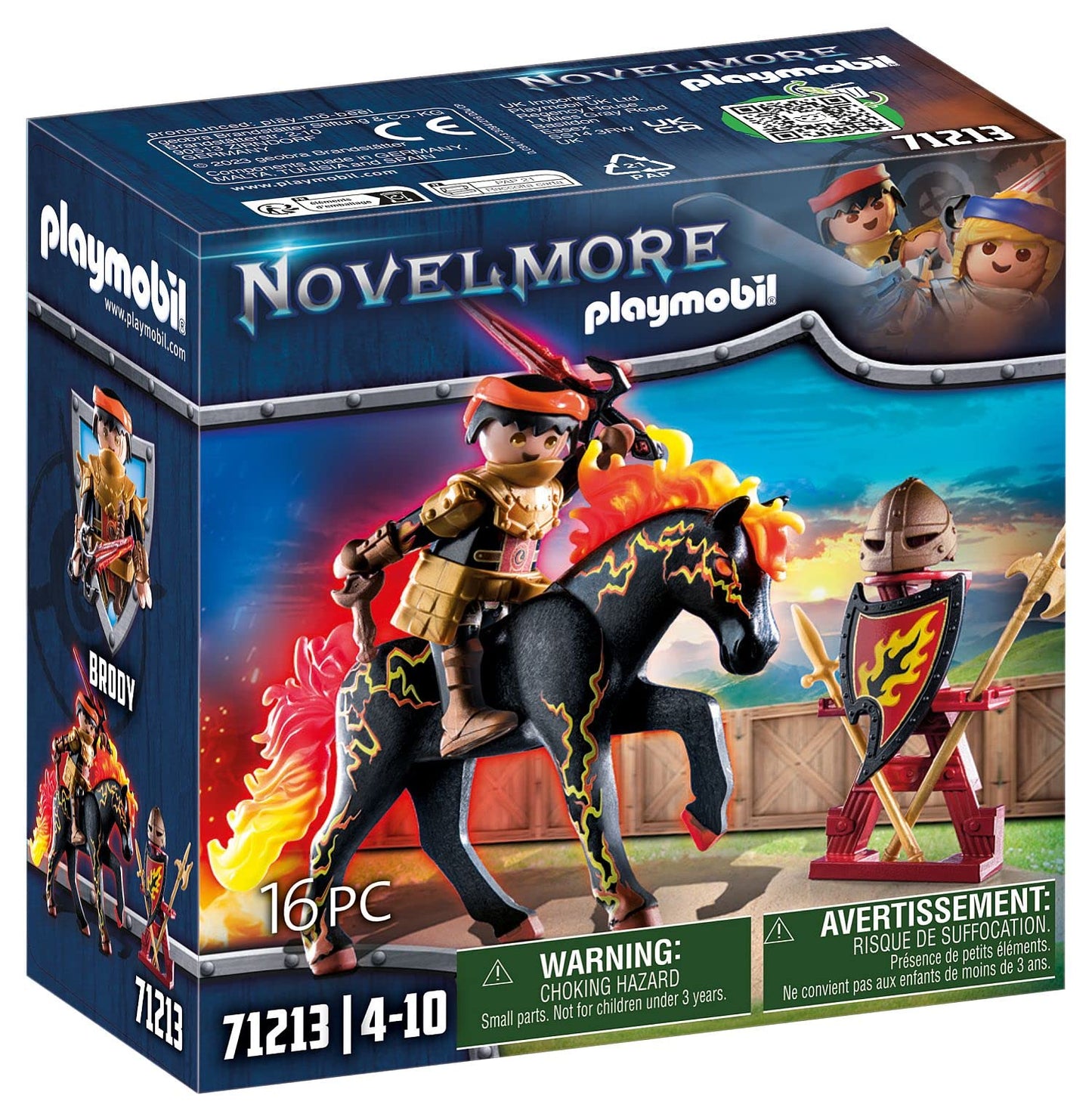 Playmobil Burnham Raiders Fire Knight – Novelmore Jousting Toy Set