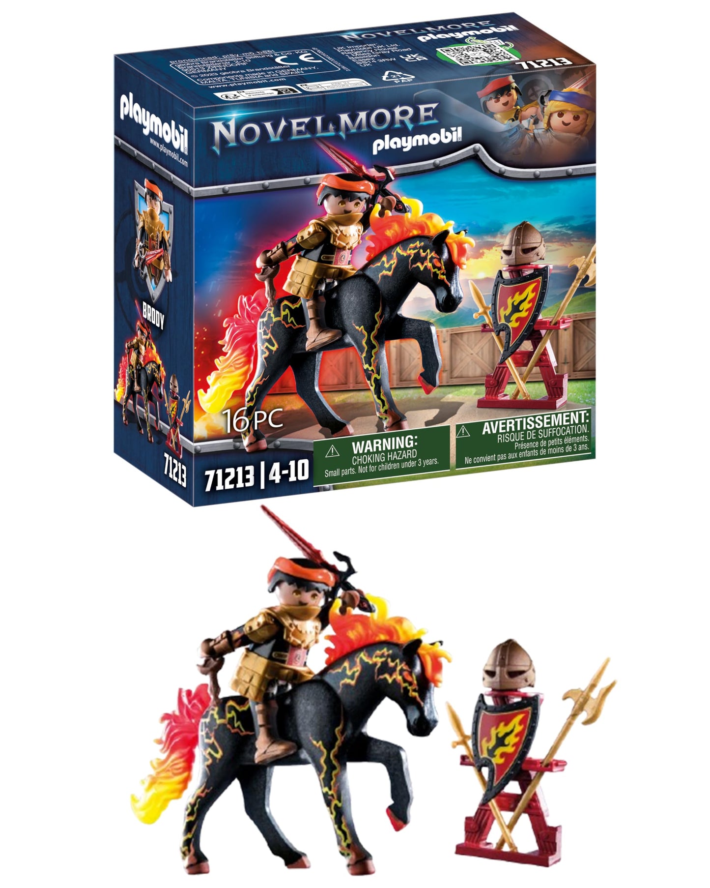 Playmobil Burnham Raiders Fire Knight – Novelmore Jousting Toy Set