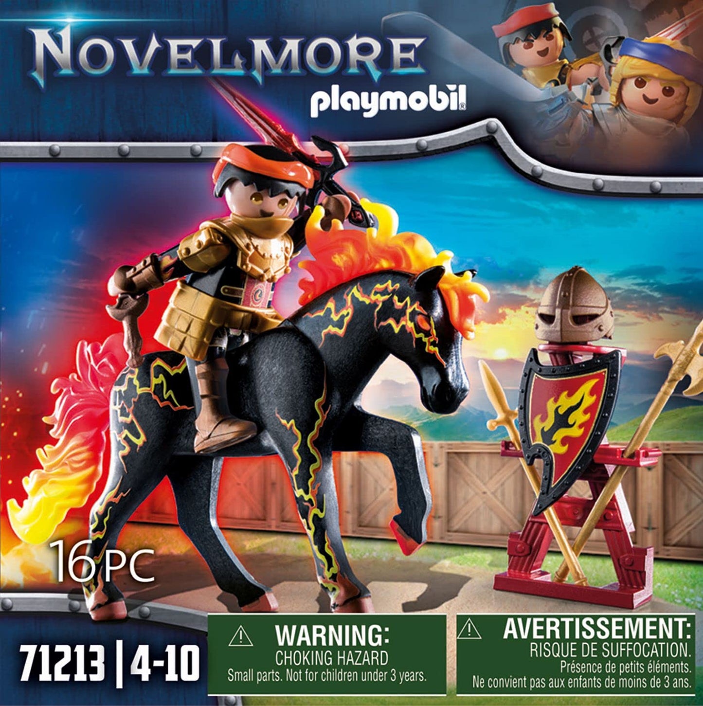Playmobil Burnham Raiders Fire Knight – Novelmore Jousting Toy Set