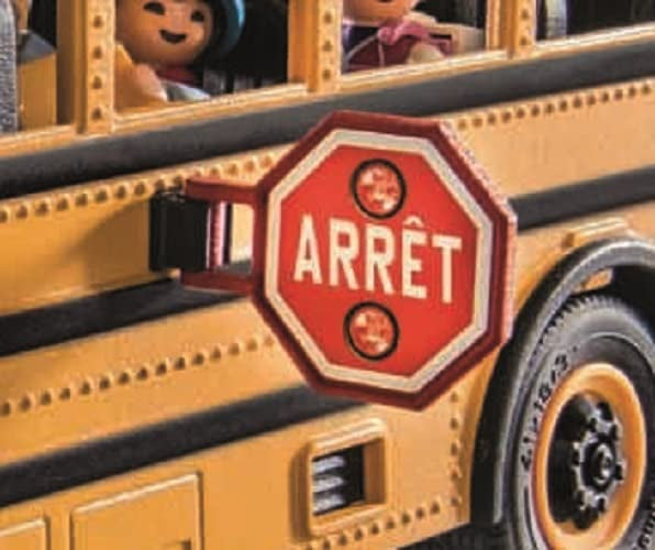 Playmobil School Bus with Accessories and 4 Figures – Realistic Lights