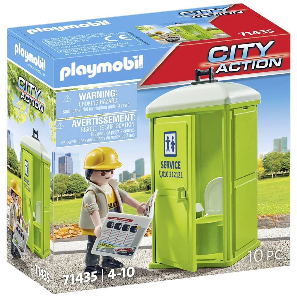PLAYMOBIL City Action Mobile Toilet (Bajamaja) 71435 – Portable City Life Toy Set
