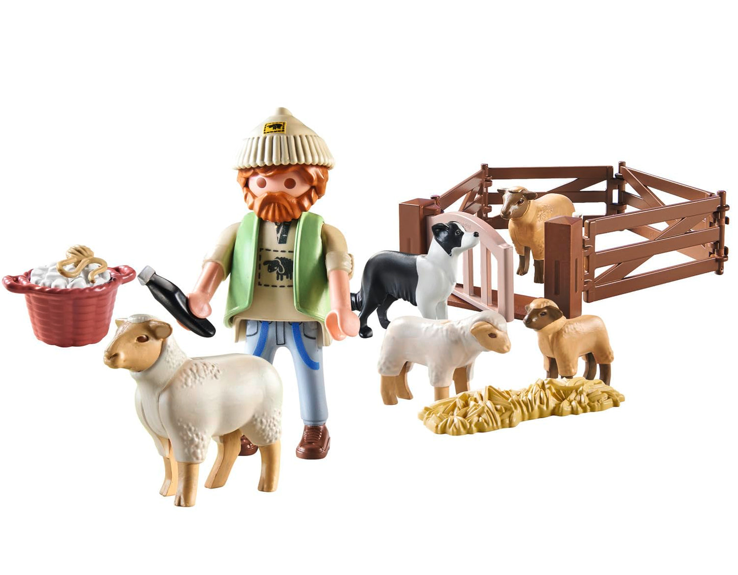 Playmobil Country 71444 Shepherd with Sheep Flock – Border Collie & Straw