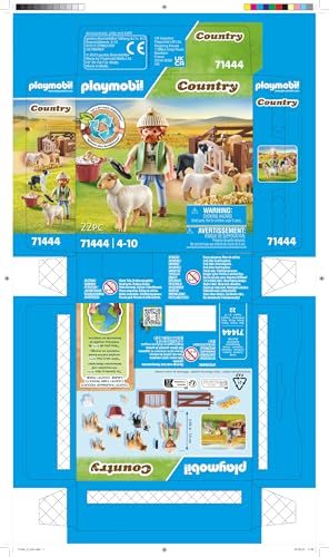 Playmobil Country 71444 Shepherd with Sheep Flock – Border Collie & Straw