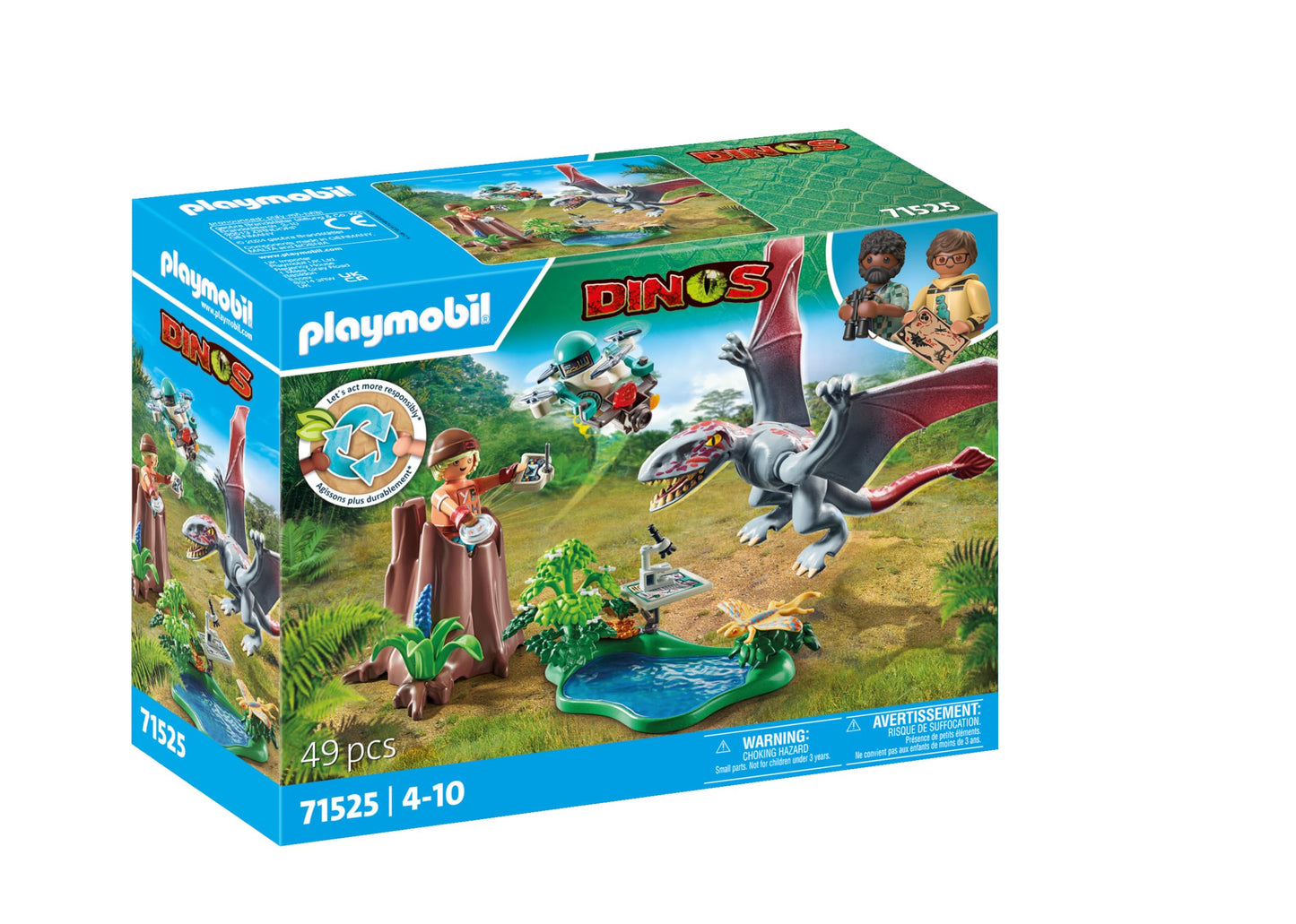 Playmobil Dinos: Observatory for Dimorphodon – Dino World Exploration Set