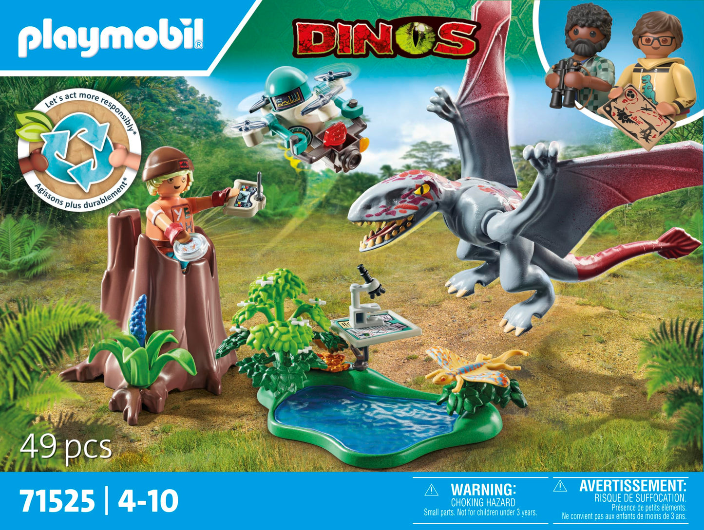 Playmobil Dinos: Observatory for Dimorphodon – Dino World Exploration Set