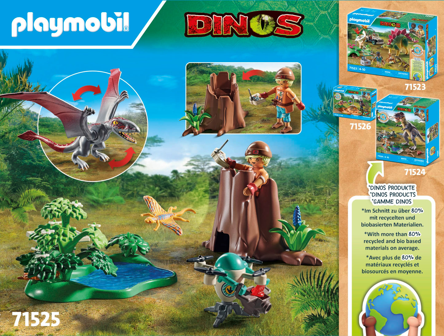 Playmobil Dinos: Observatory for Dimorphodon – Dino World Exploration Set