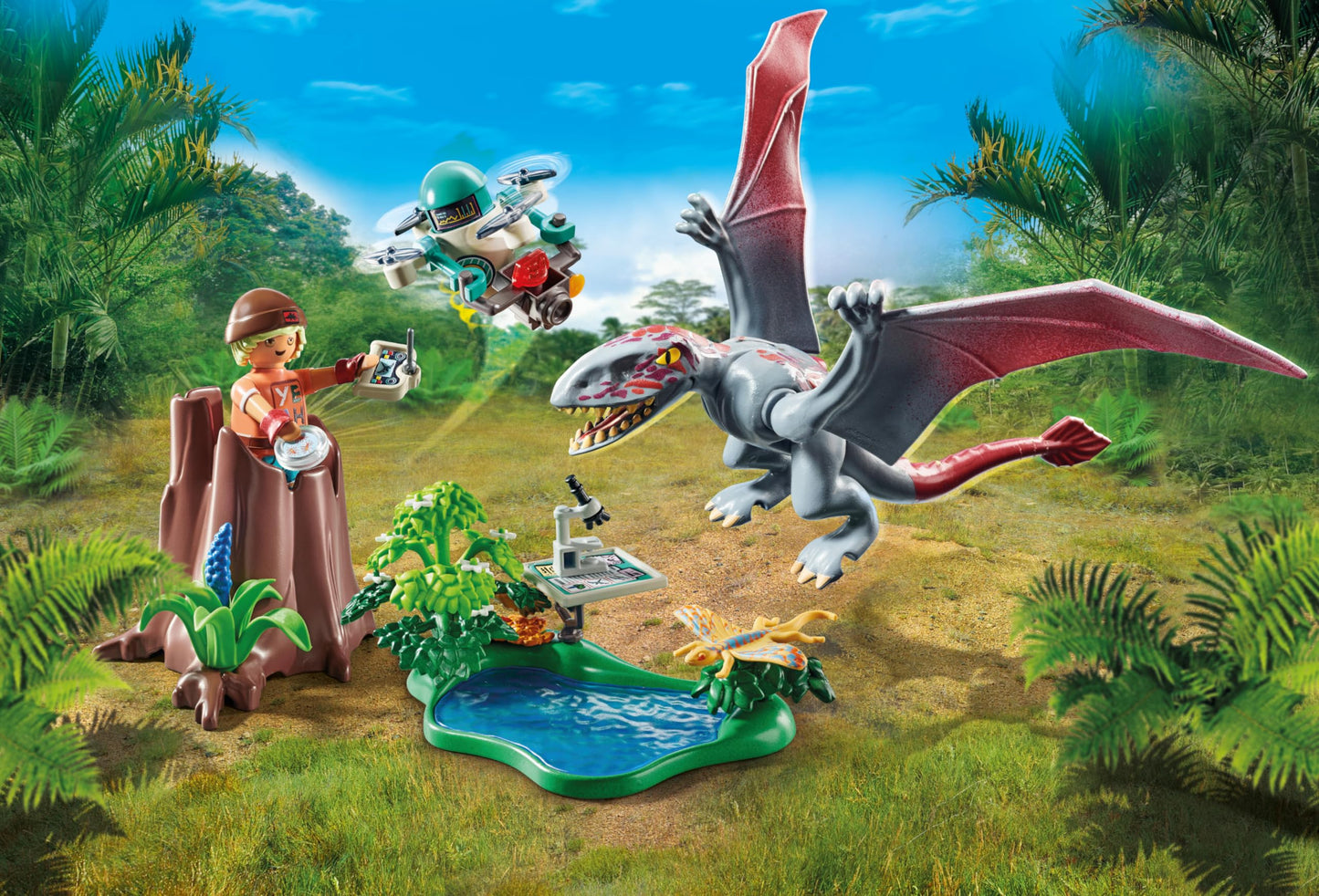 Playmobil Dinos: Observatory for Dimorphodon – Dino World Exploration Set