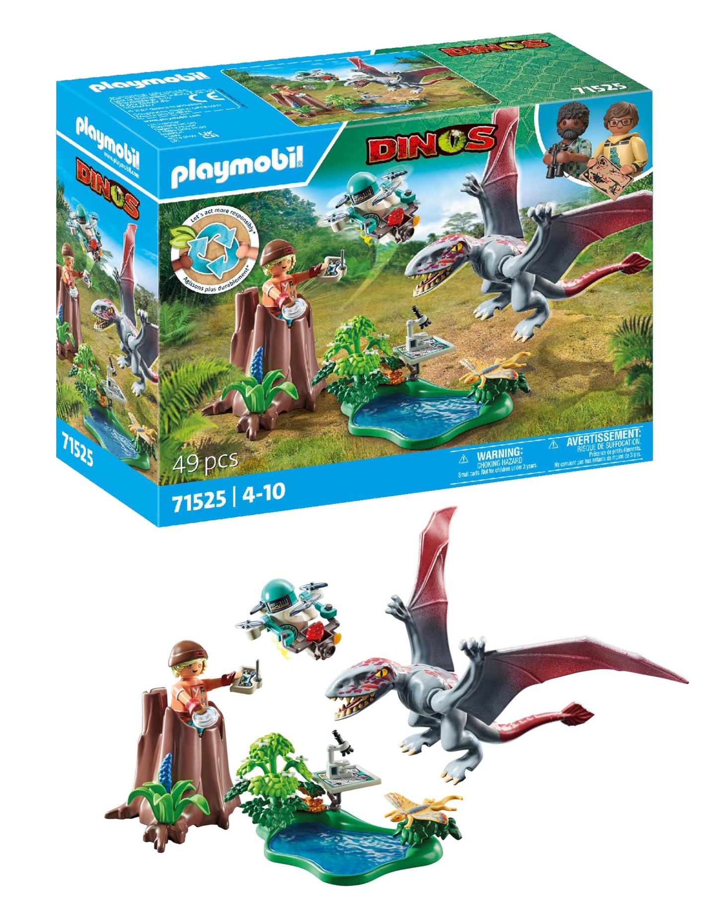 Playmobil Dinos: Observatory for Dimorphodon – Dino World Exploration Set