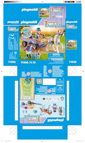 PLAYMOBIL Horses of Waterfall 71496 Carriage with Pony – Adventure Playset for Kids 4+