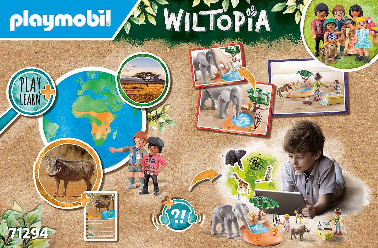Playmobil Elephant at the Waterhole | Wiltopia Eco Playset for Kids 4–10