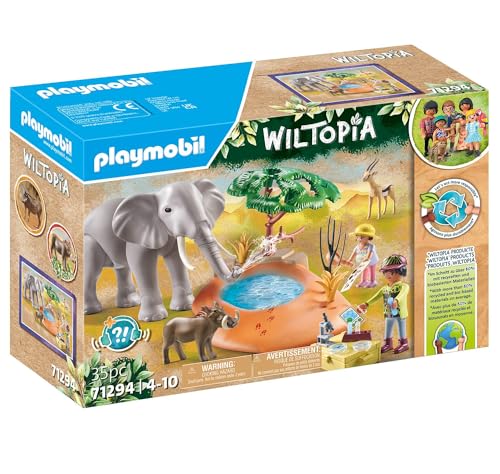 Playmobil Elephant at the Waterhole | Wiltopia Eco Playset for Kids 4–10