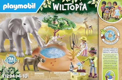 Playmobil Elephant at the Waterhole | Wiltopia Eco Playset for Kids 4–10