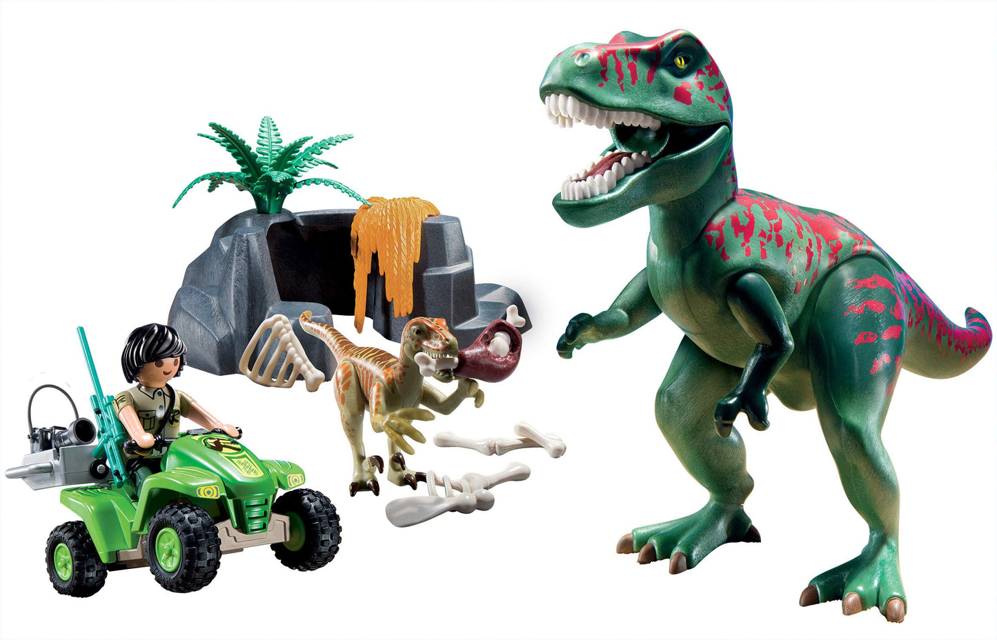 Playmobil Explorer Quad with T-Rex – Adventure Dino Set for Kids 4+