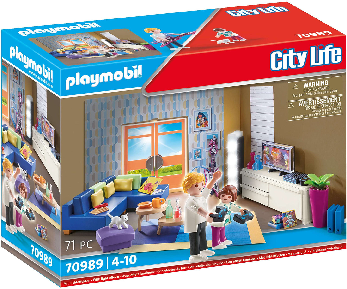 Playmobil Family Room – Modern House Living Space with Light, TV & Wallpaper Templates