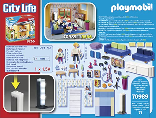 Playmobil Family Room – Modern House Living Space with Light, TV & Wallpaper Templates
