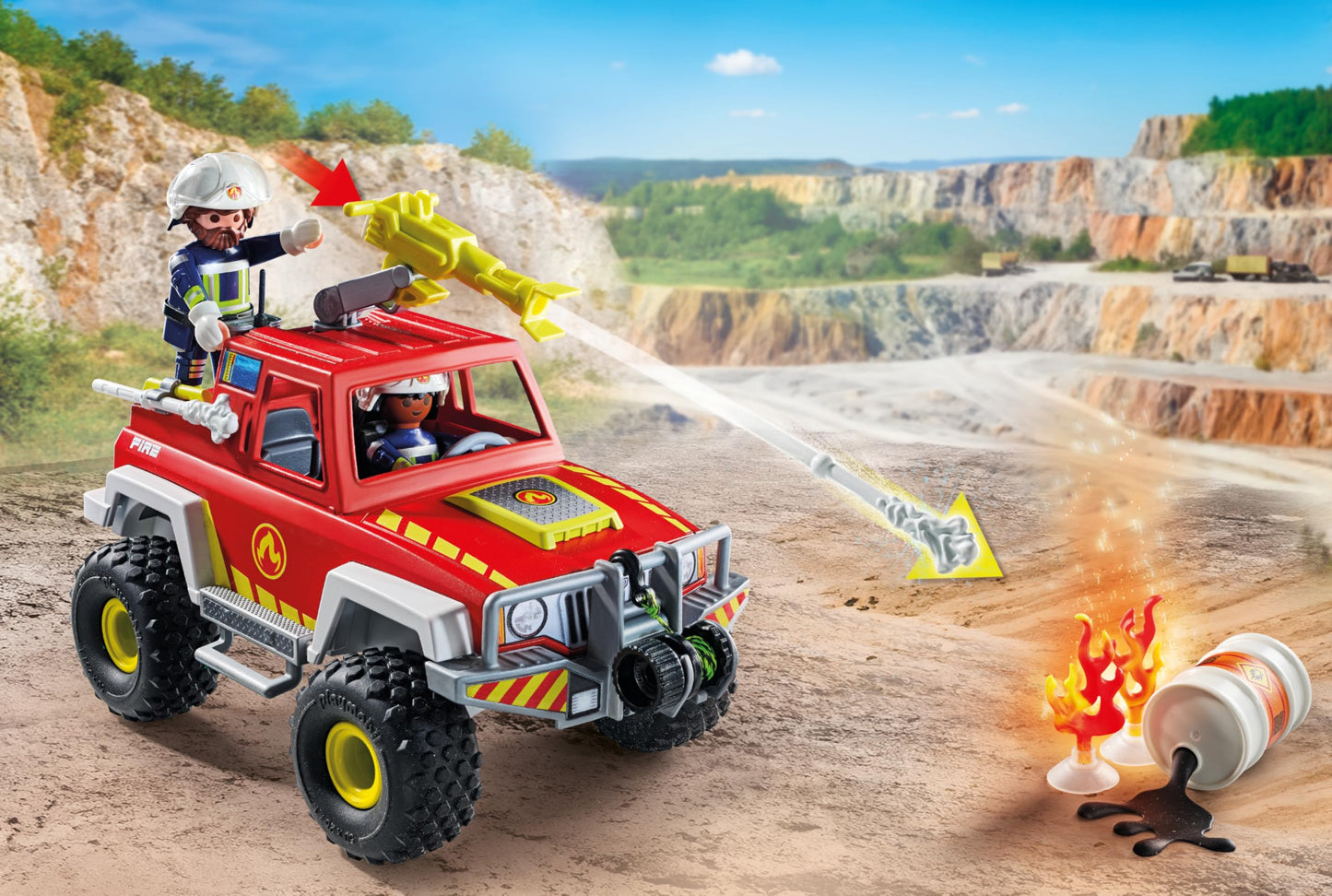 PLAYMOBIL Action Heroes 71824 Fire Truck – Durable Fire Engine Toy for Kids Aged 4+