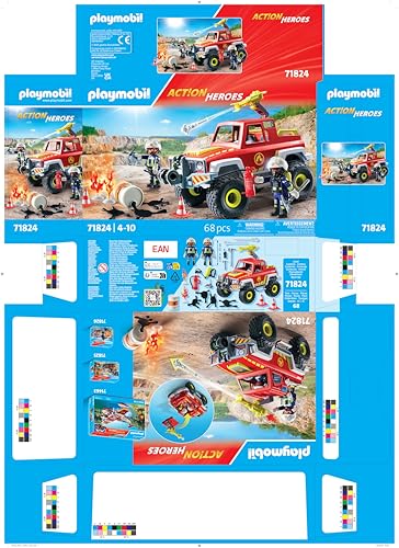 PLAYMOBIL Action Heroes 71824 Fire Truck – Durable Fire Engine Toy for Kids Aged 4+