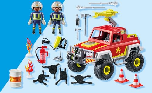 PLAYMOBIL Action Heroes 71824 Fire Truck – Durable Fire Engine Toy for Kids Aged 4+