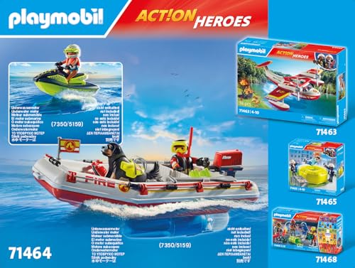 Playmobil Fireboat with Aqua Scooter – Water Rescue Toy Set for Kids Aged 4–10