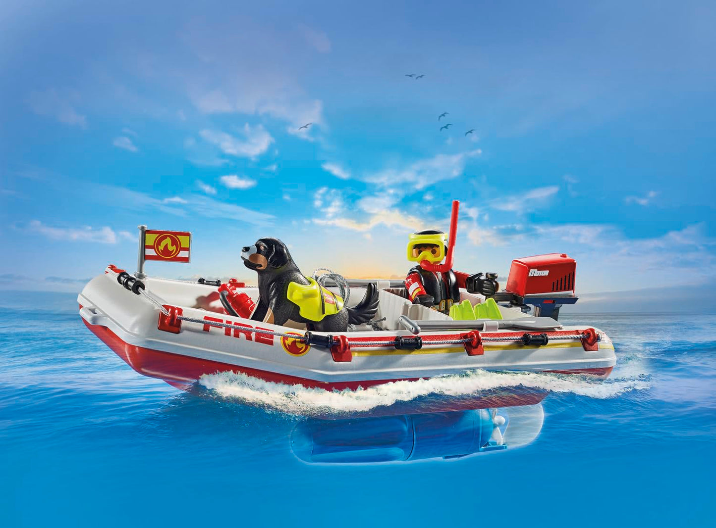 Playmobil Fireboat with Aqua Scooter – Water Rescue Toy Set for Kids Aged 4–10