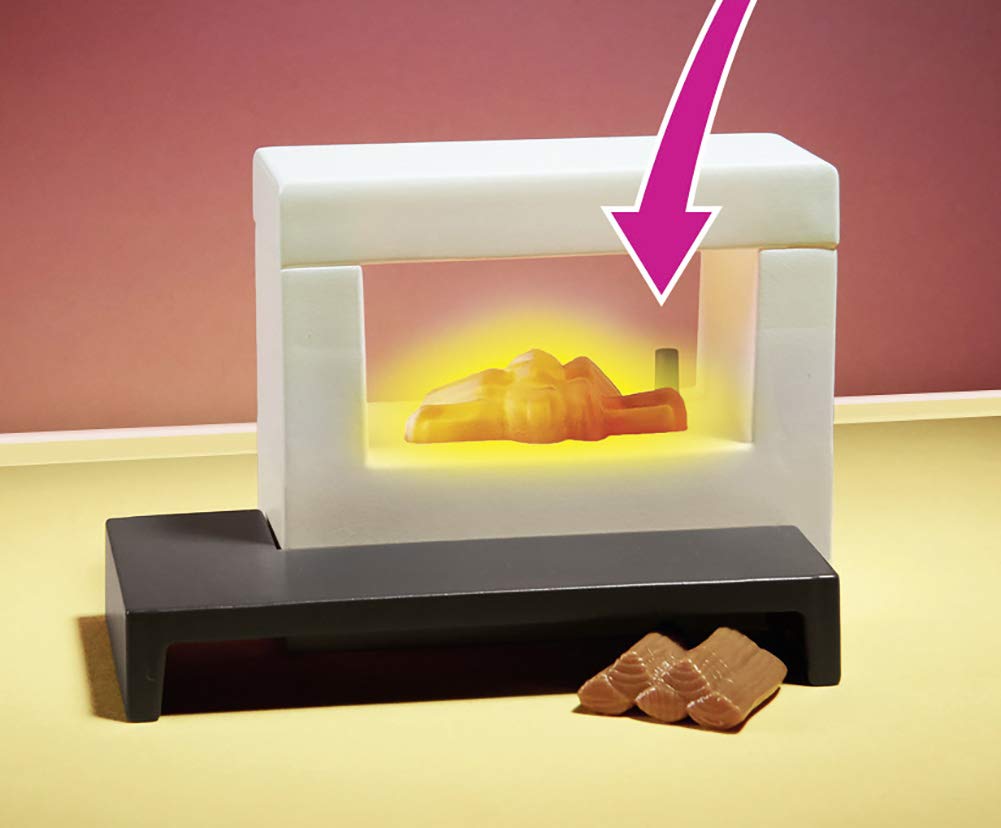 Playmobil Comfortable Living Room Furniture Pack – Illuminated Fireplace & Sofa Bed