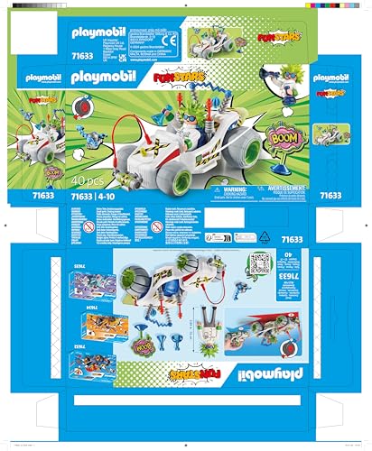 Playmobil Funstars: Racing Professor – Pull-Back Car Set for Ages 4-10
