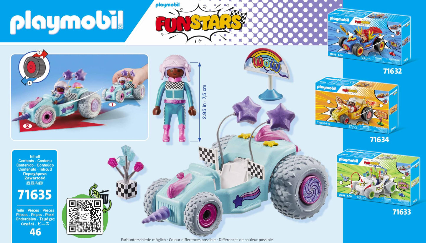 Playmobil Funstars: Racing Unicorn – Pull-Back Racer for Kids 4-10