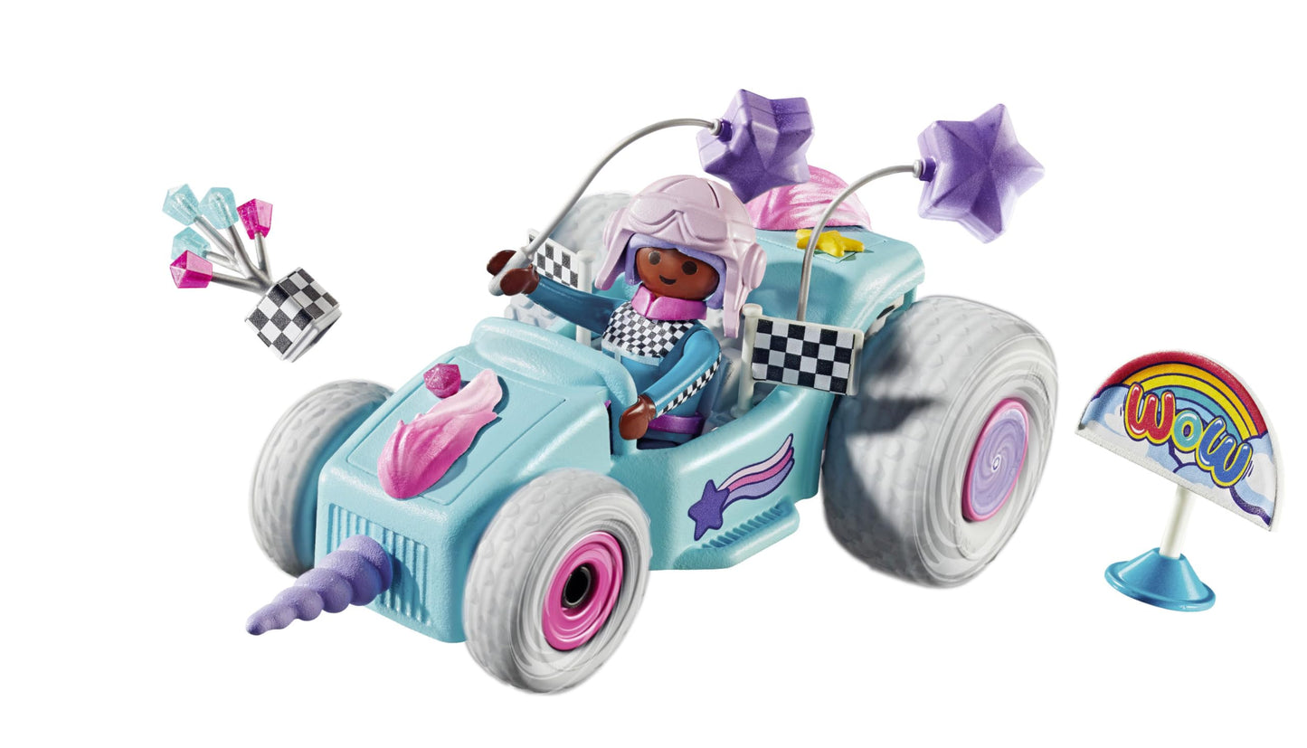 Playmobil Funstars: Racing Unicorn – Pull-Back Racer for Kids 4-10