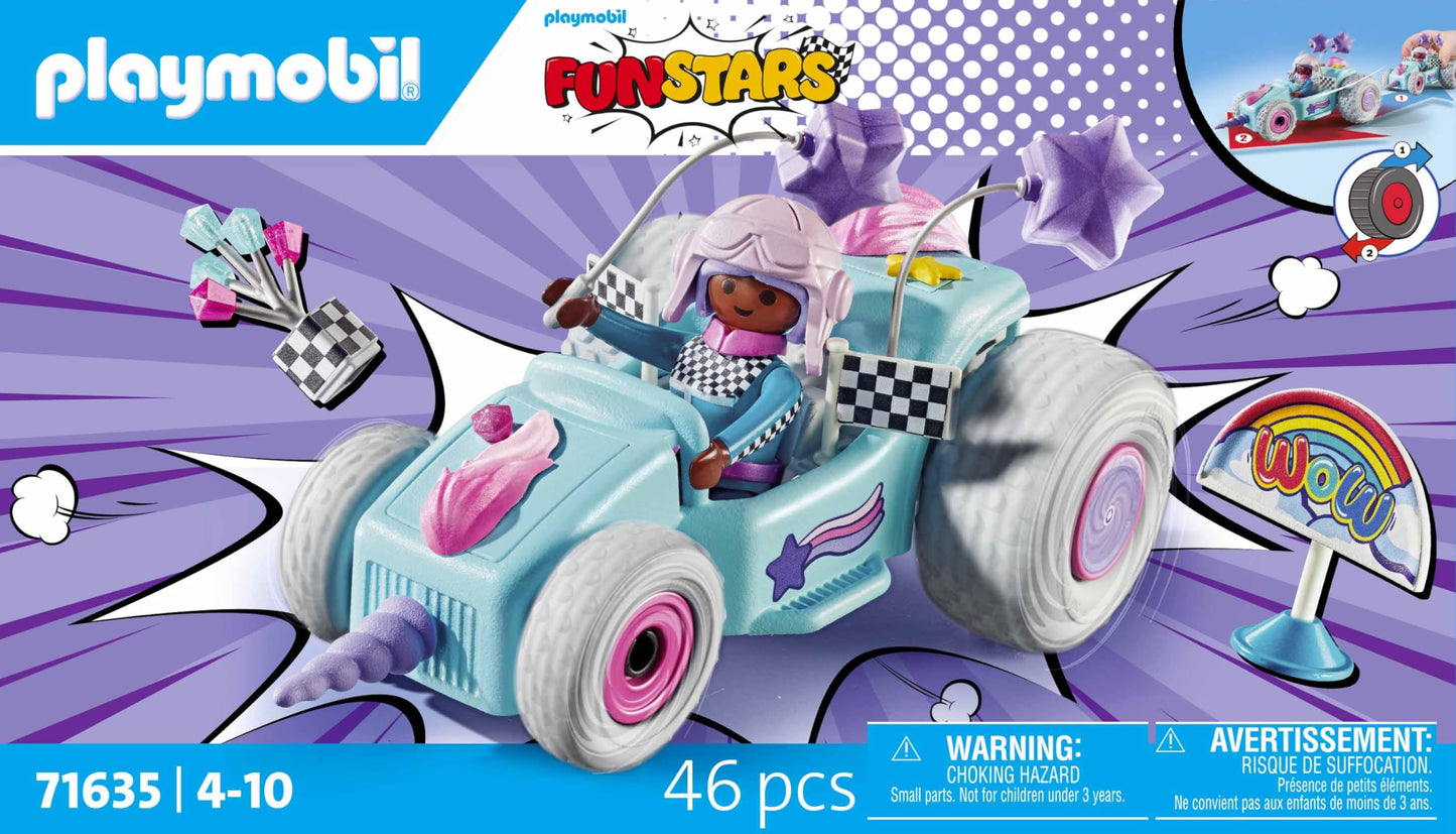 Playmobil Funstars: Racing Unicorn – Pull-Back Racer for Kids 4-10