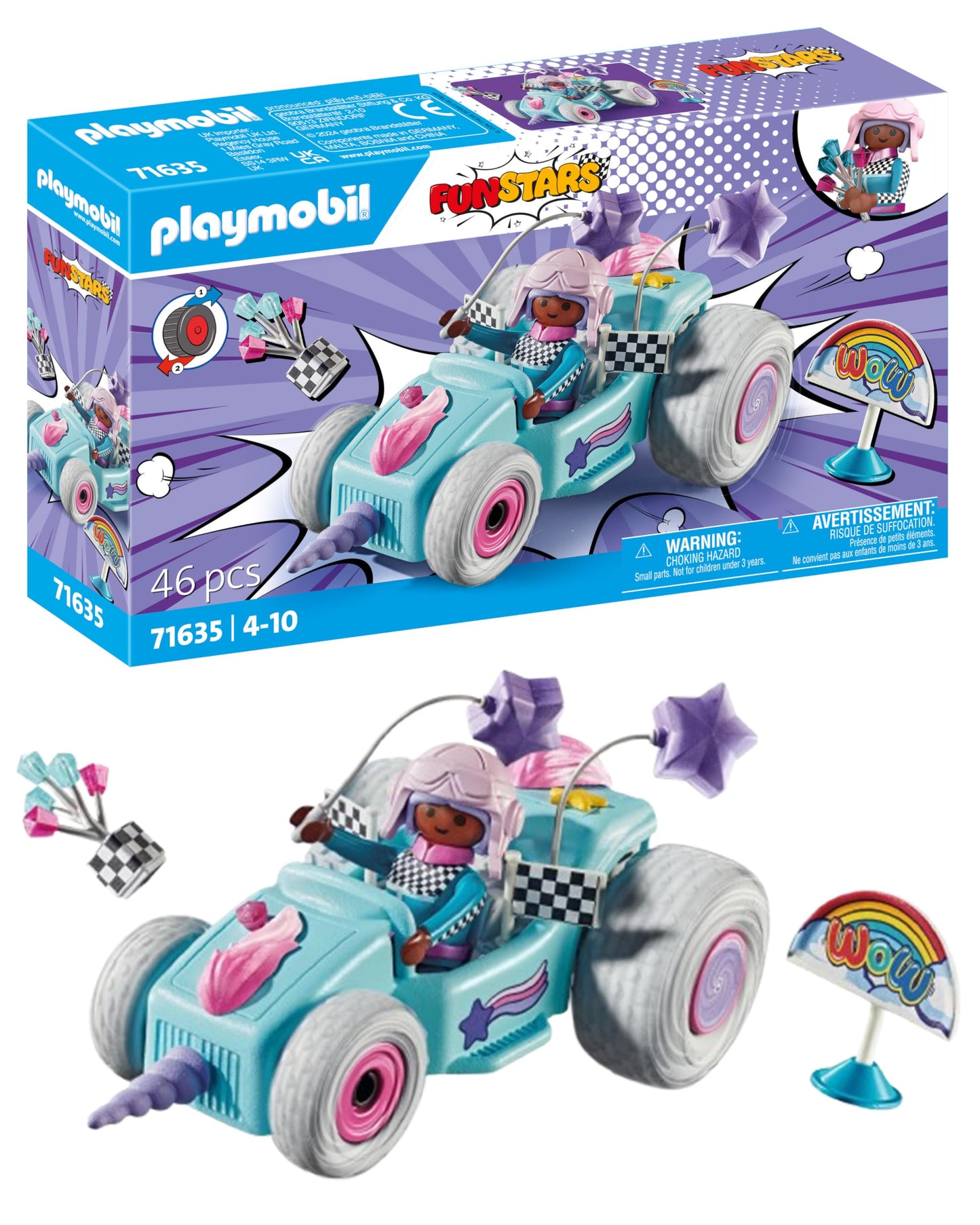 Playmobil Funstars: Racing Unicorn – Pull-Back Racer for Kids 4-10