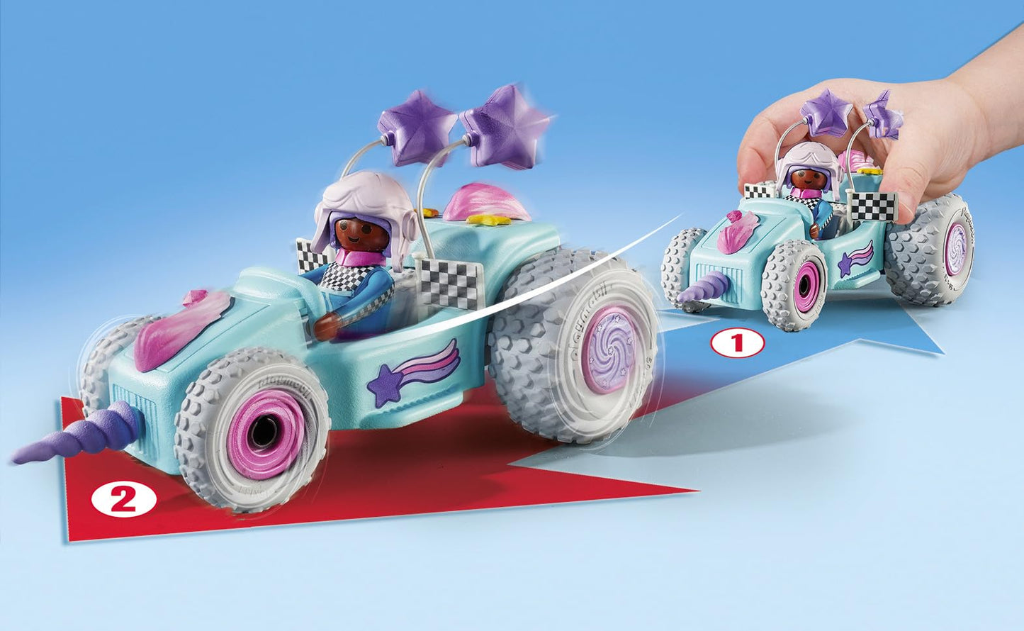 Playmobil Funstars: Racing Unicorn – Pull-Back Racer for Kids 4-10