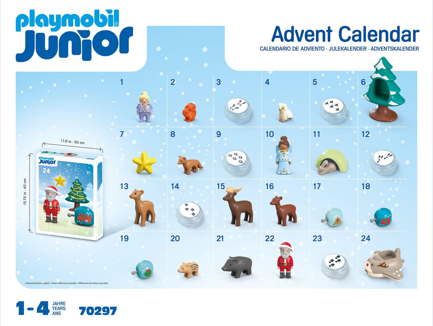 Playmobil Junior Advent Calendar Snowy Christmas | 26-Piece Toddler-Friendly Set