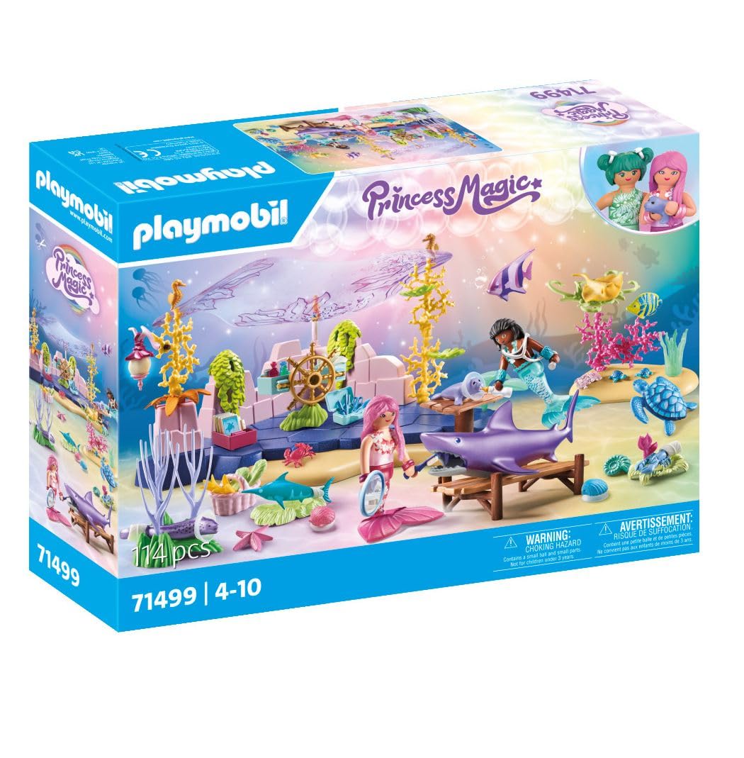 Playmobil Mermaid Animal Care | Underwater World Playset for Kids 4-10