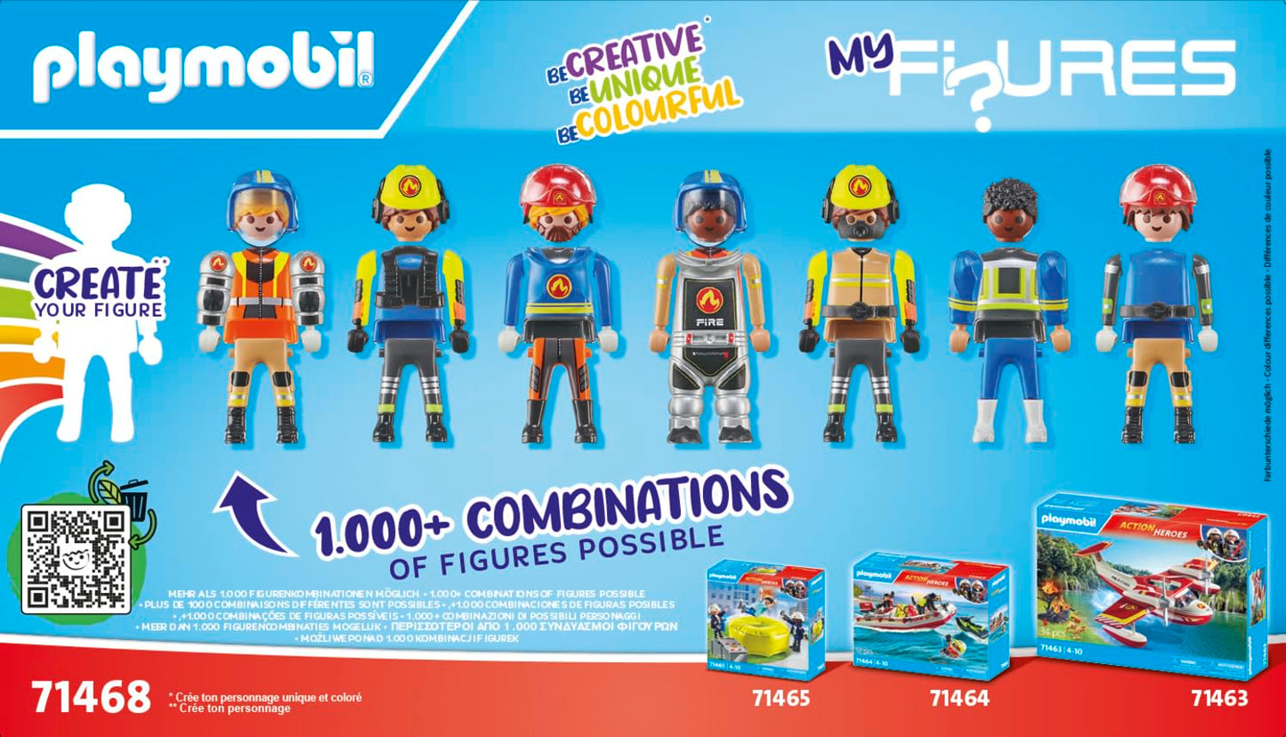 Playmobil My Figures Fire Brigade – 4 Firefighters, 70-Piece Kit