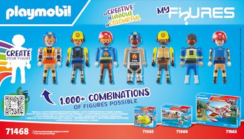 Playmobil My Figures Fire Brigade – 4 Firefighters, 70-Piece Kit